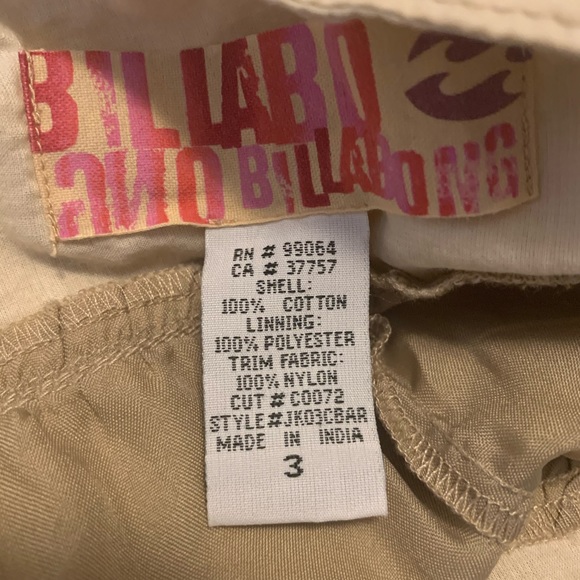 Billabong Skirt 3 Cream Lined Zipper geometric boho a line bohemian beach vacay - Picture 8 of 9